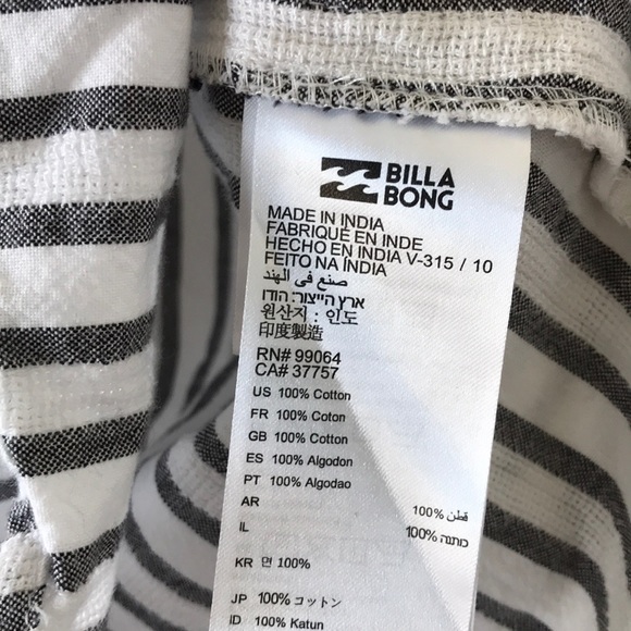 Billabong b&w hooded long sleeve shirt medium - Picture 5 of 7